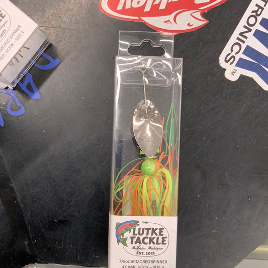Armored Spinner 7/8oz 4x VMC Hook Green/Chartreuse Armor Spinner