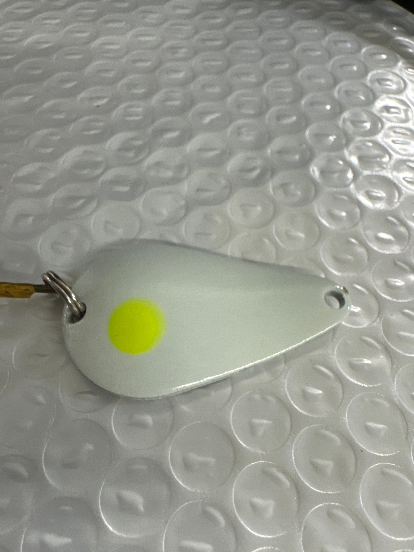 Dons Tackle Casting Spoon 1/2 oz Double White Yellow Dots