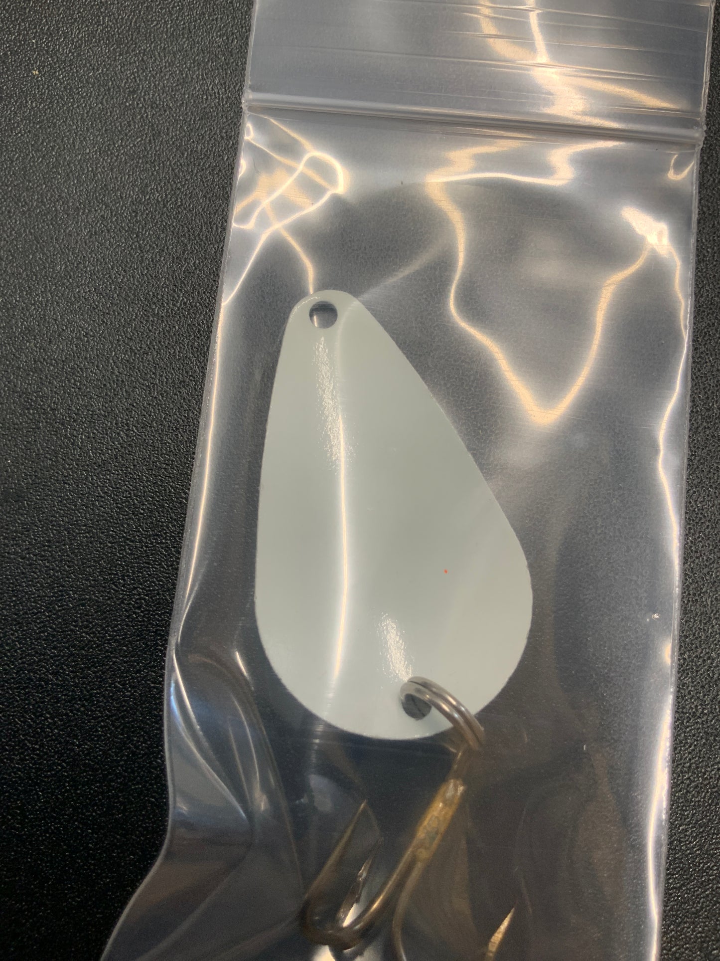 Dons Tackle Casting Spoon 1/2 oz Double White. Orange Spot