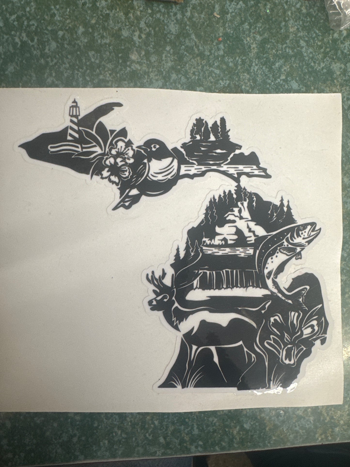 Michigan Sticker Black & White