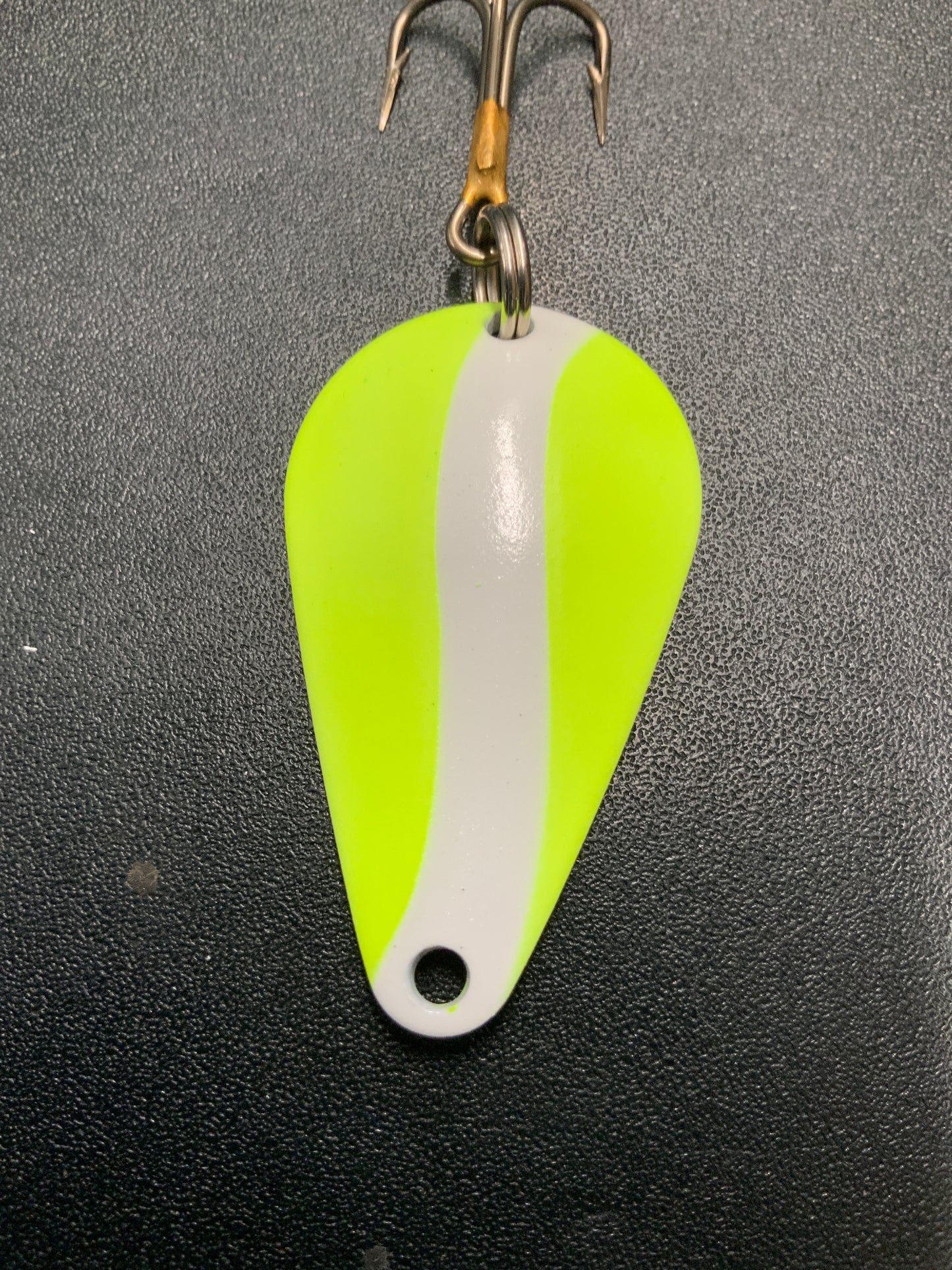 Dons Tackle Casting Spoon 1/2 oz Yellow White Stripe White Back