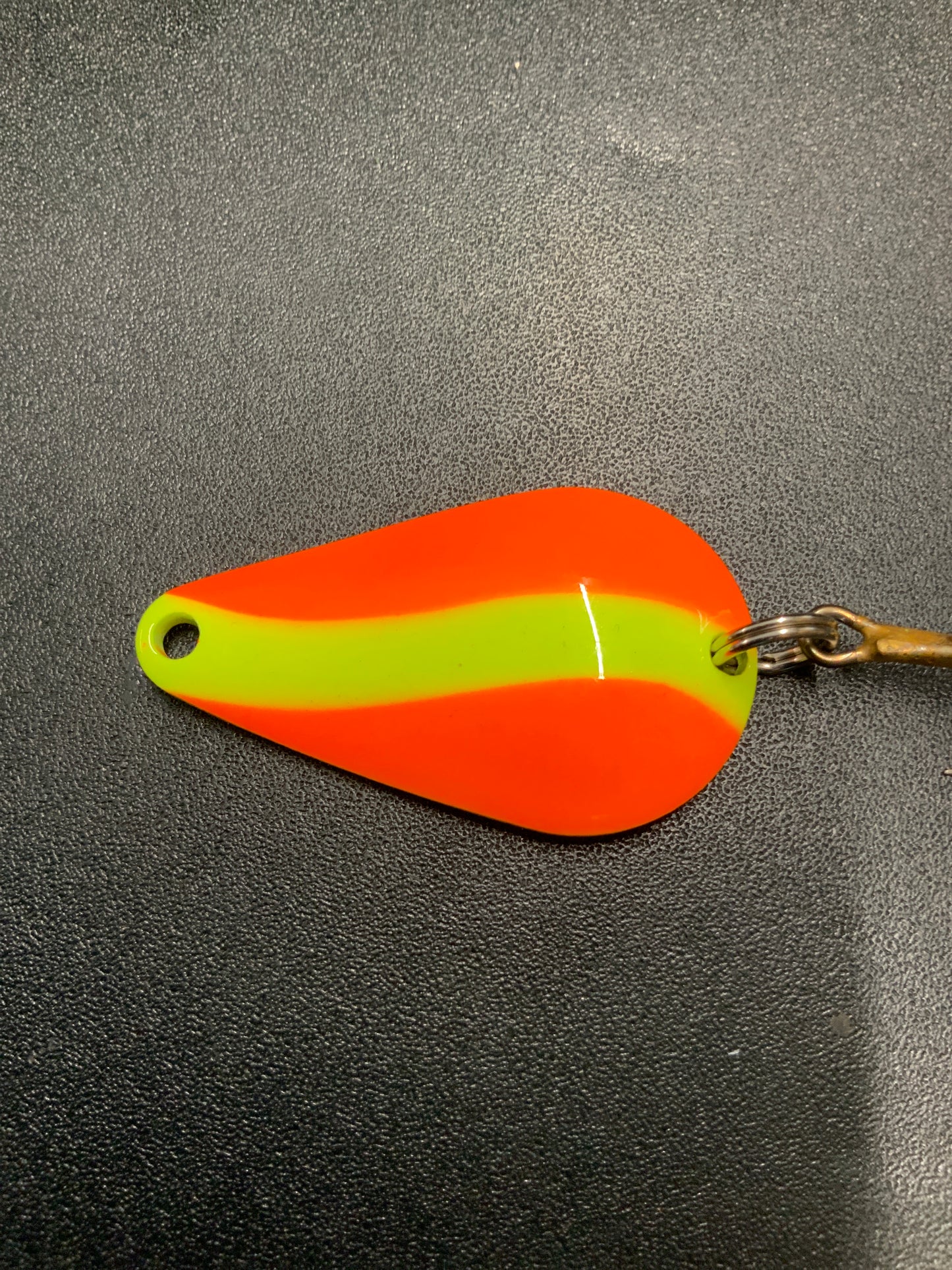 Dons Tackle Casting Spoon 1/2 oz Orange Yellow Stripe Yellow Back