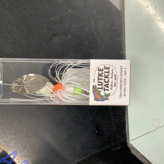 Armored Spinner 7/8oz 4x VMC Hook Orange/Glow Armor Spinne