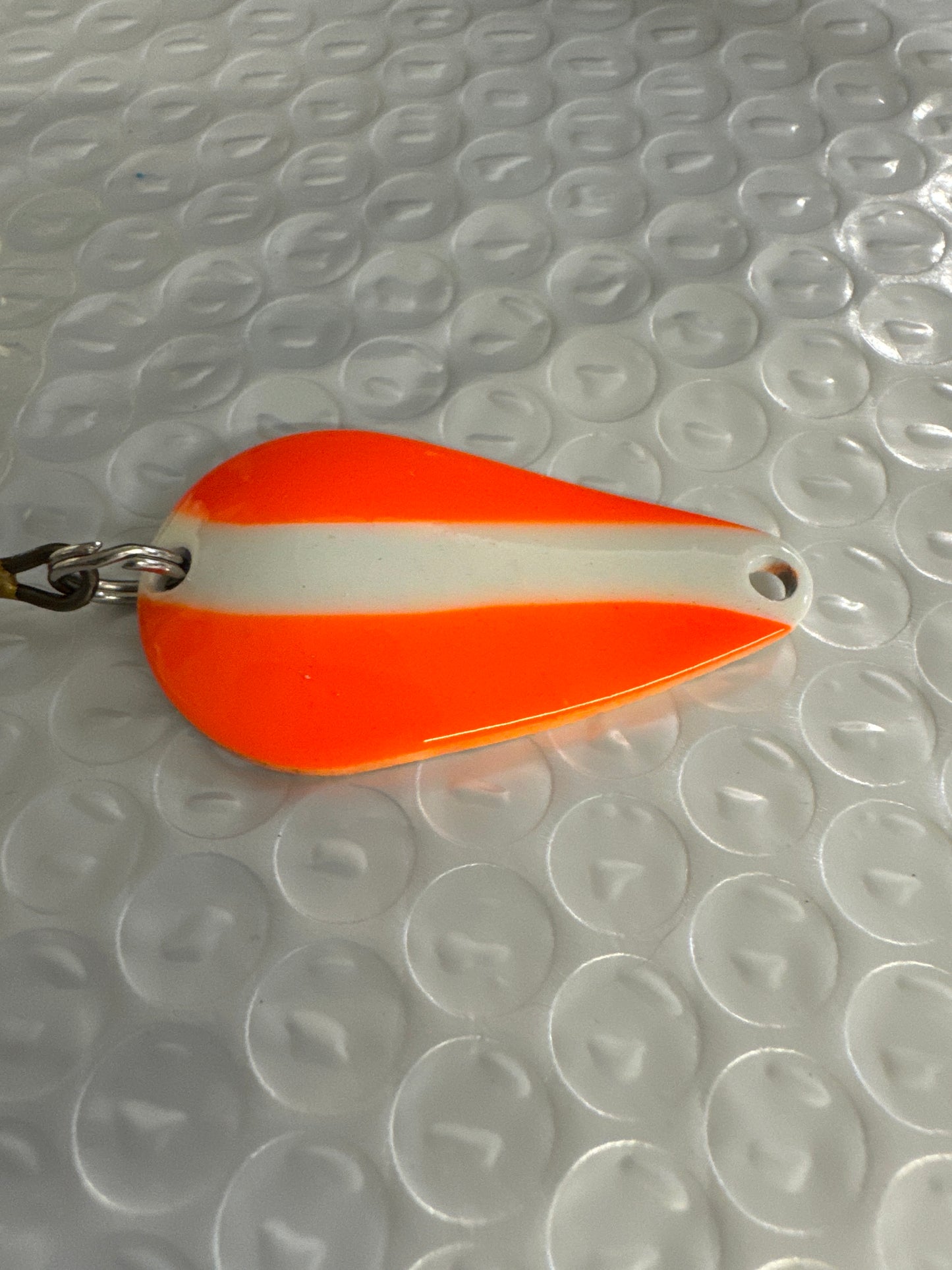 Dons Tackle Casting Spoon 1/2 oz Double Orange White Strip