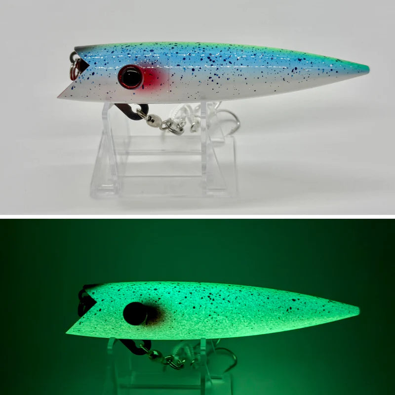 Gator Bait Full Boat Plug Blue Splatter Back