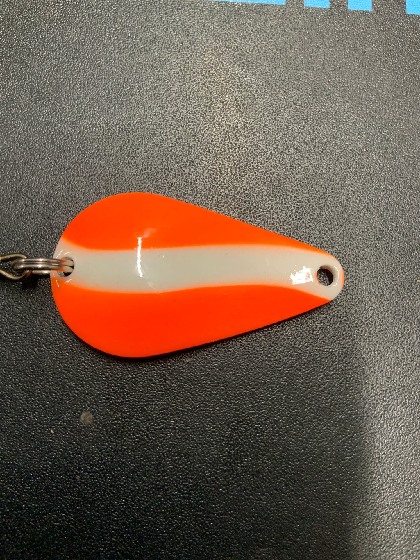 Dons Tackle Casting Spoon 1/2 oz Oranged White Stripe White Back