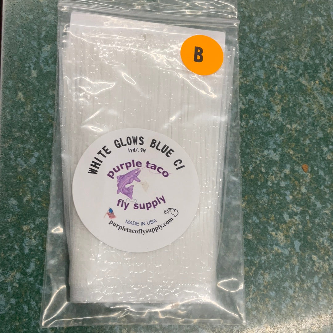 Purple Taco 4" Standard Cut Material White Glow Blue CI 098-4