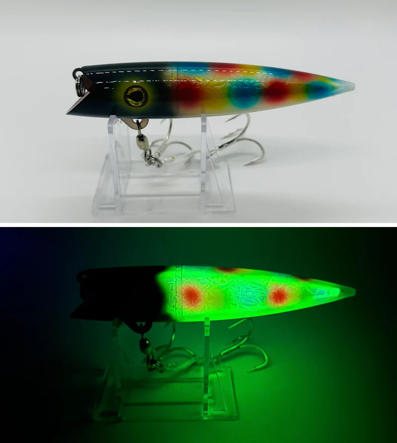 Gator Bait Full Boat Plug Glow Black Wonderbread