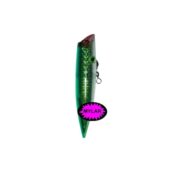 ace high fishing lure Plug Pearl UV Black Lightning Hi Made in USA. SH Ace Hi Silver Mylar/Chartreuse/Blue