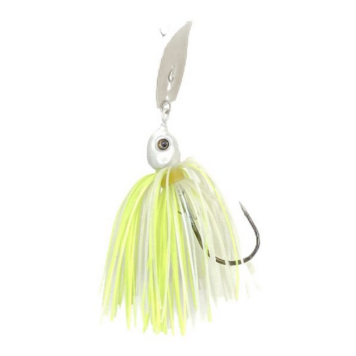 QC Bladed Swim Jig 3/8oz White - Chartreuse