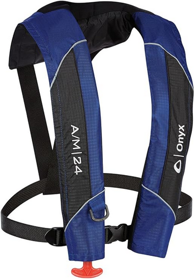 Onyx A/M-24 Automatic/Manual Inflatable Life Jacket, Blue