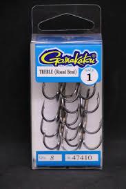Gamakatsu Treble Hooks Round Bend SZ 1