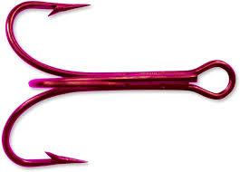 Mustad Treble Hook- Red Size 10 Qty 5