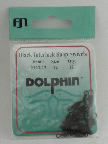 Dolphin Black Interlock Swivels Sz:12 Qty:12 2123-12