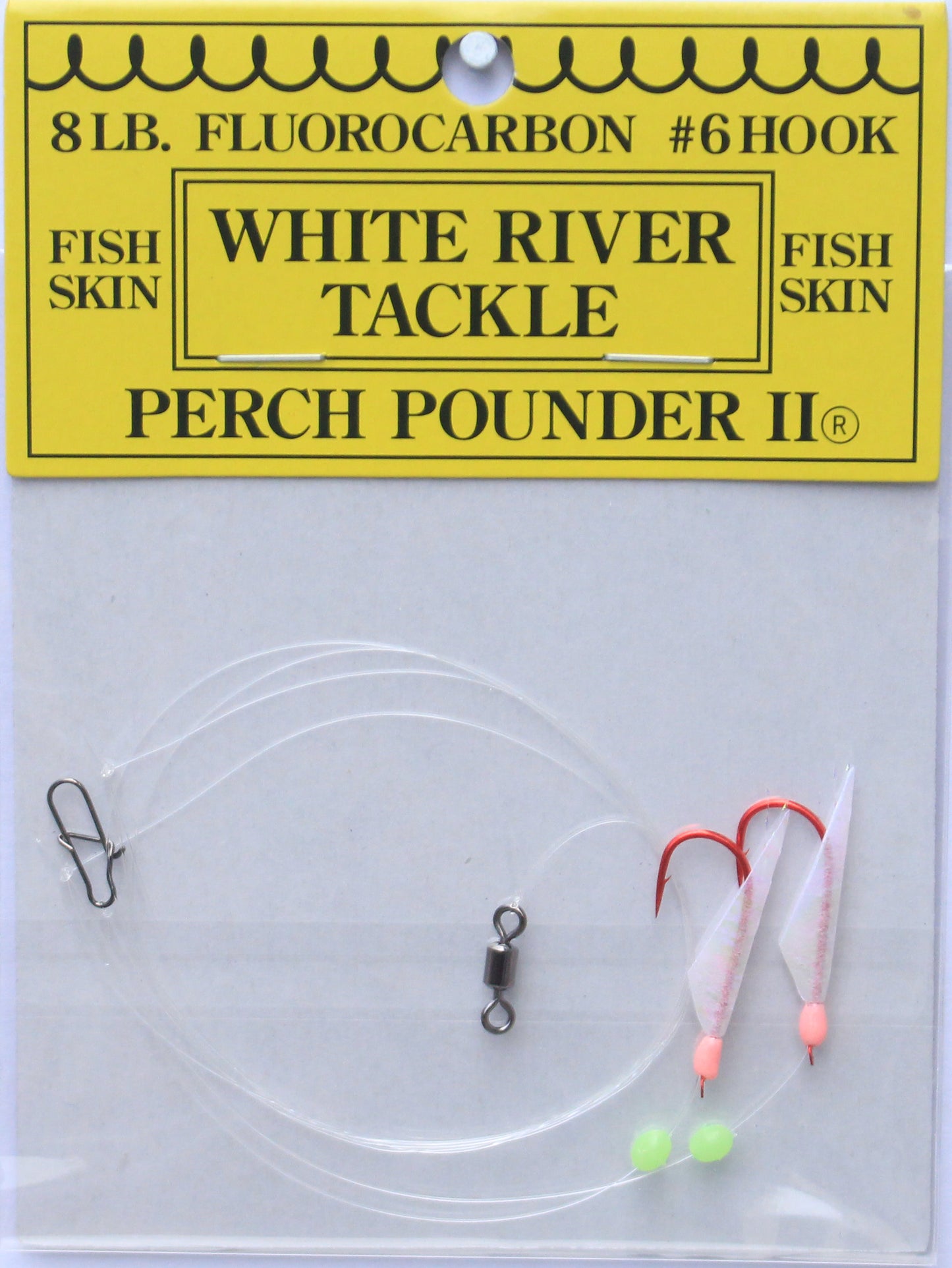 White River Tackle - Perch Pounder II Pink & Pearl Size 8 Hook