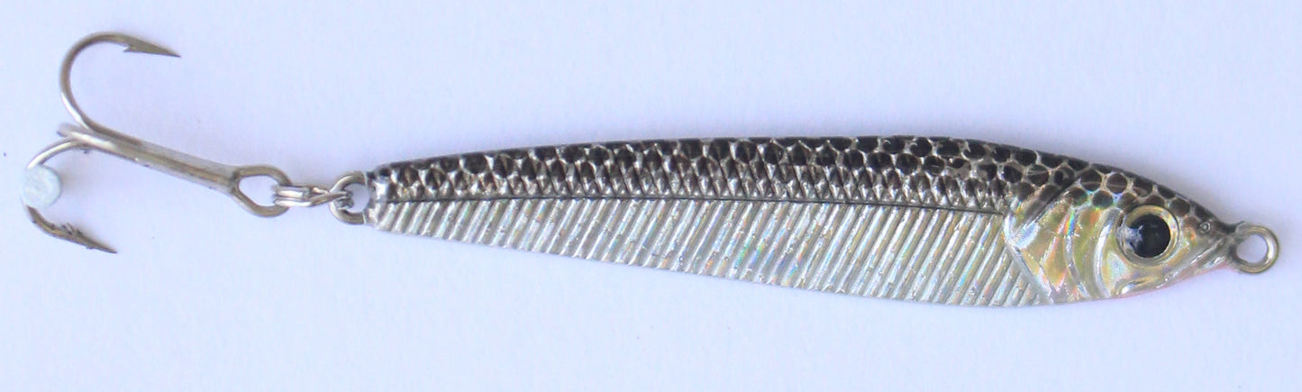 White River Tackle Luna Jigging Spoon 1/2oz Black Silver LB-0402B/S