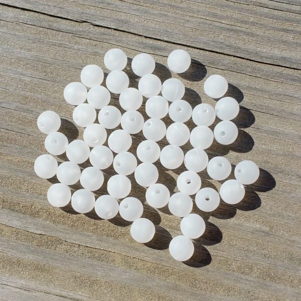 Purple Taco Cateye Beads 8mm White Frost 50 pk 218