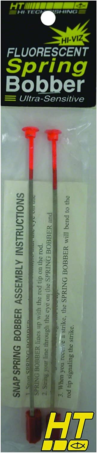 HT Enterprise SBF-2S Fluorescent Orange Spring Bobbers W/Snap 2/Pk, One Size
