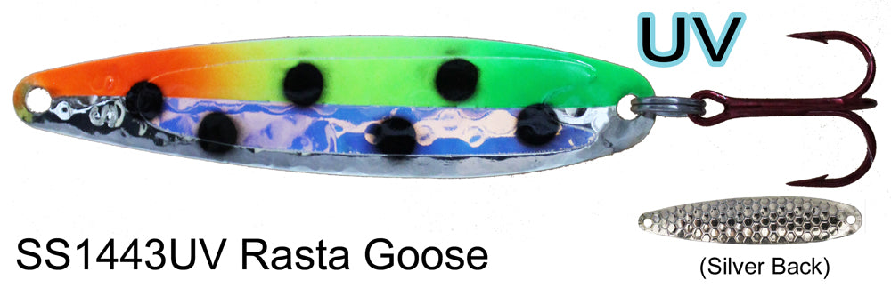 DW Standard Spoon DW1443 UV Rasta Goose (silver backing)