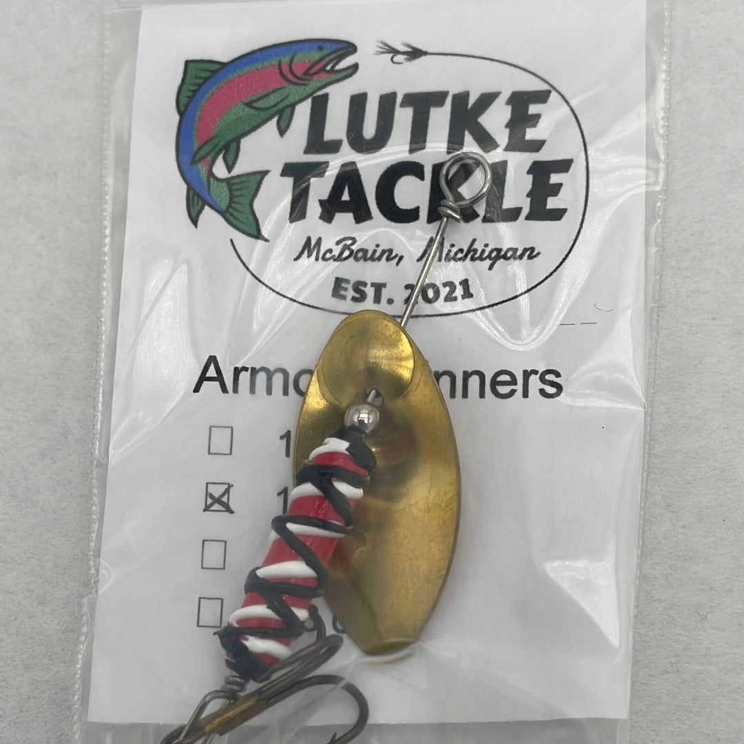Lutke Tackle Armor Spinner 1/8oz Red w Blk/Wht