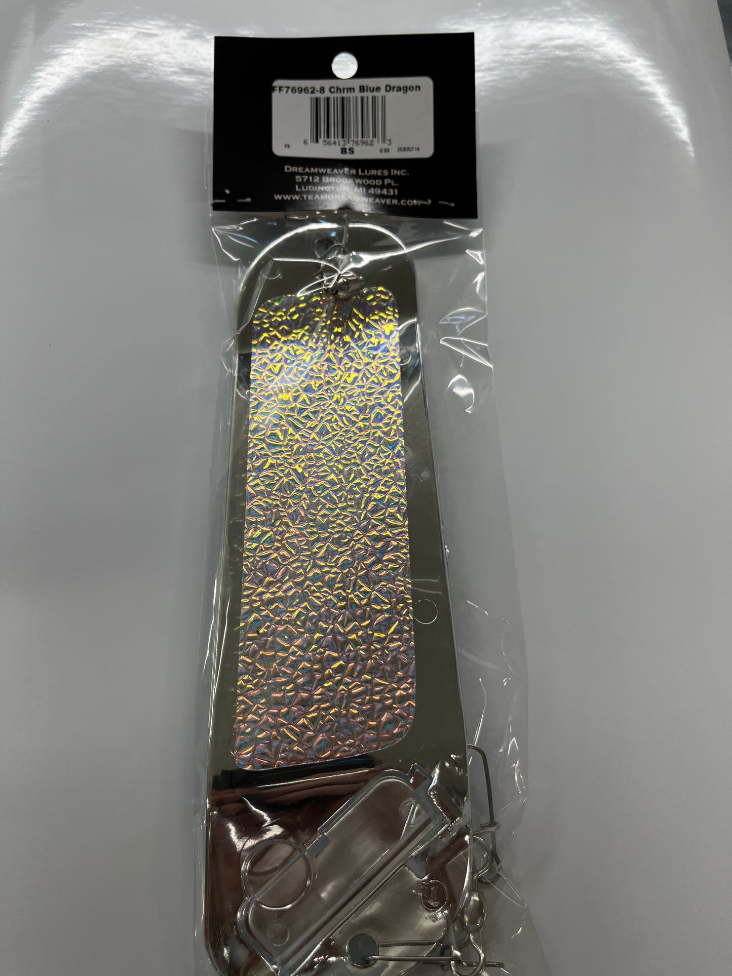Dreamweaver Paddle Flip Fin Length 8" FF76962-8 Chrome Blue Dragon
