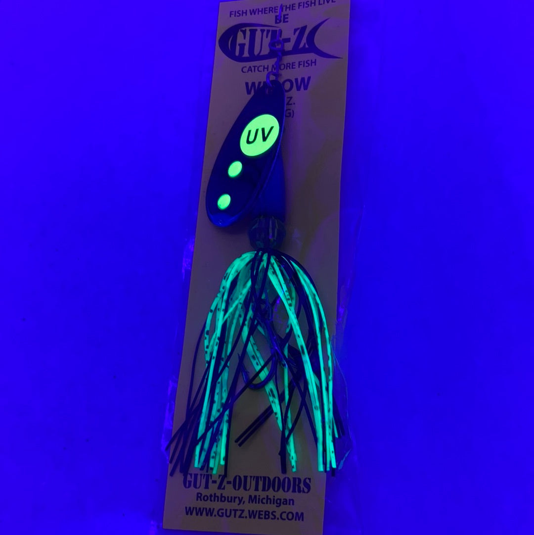 Widow 1/2 Black Black Blade Green Dot Spinner Bait