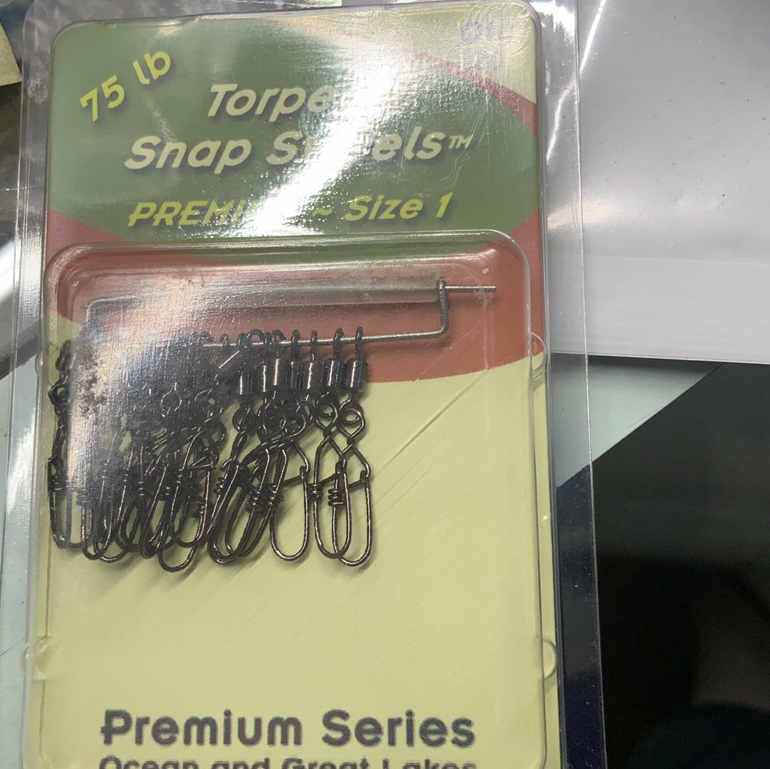 Torpedo Fishing Snap Swivels Premium Size 1 Qty 10