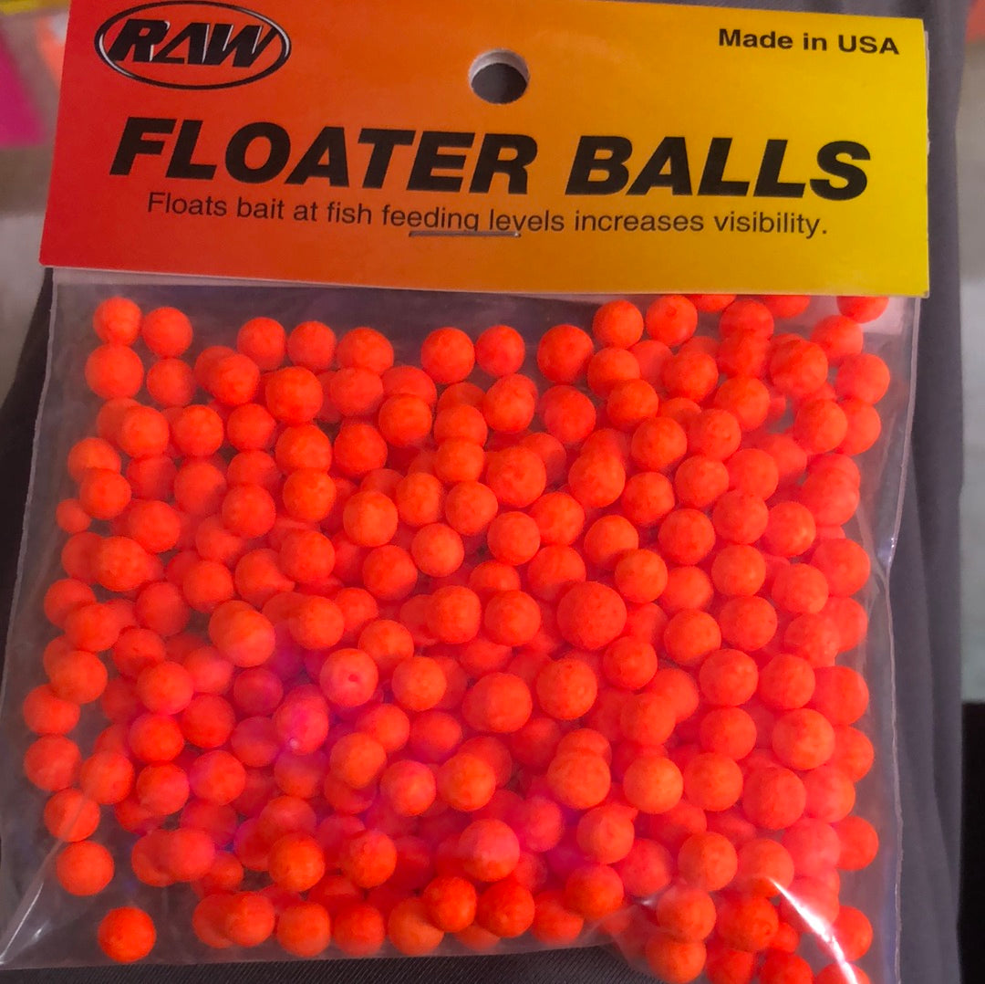 Raw Red orange floater balls