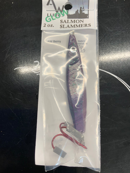 AW Lures Salmon Slammer Jigs 2 oz  Berry