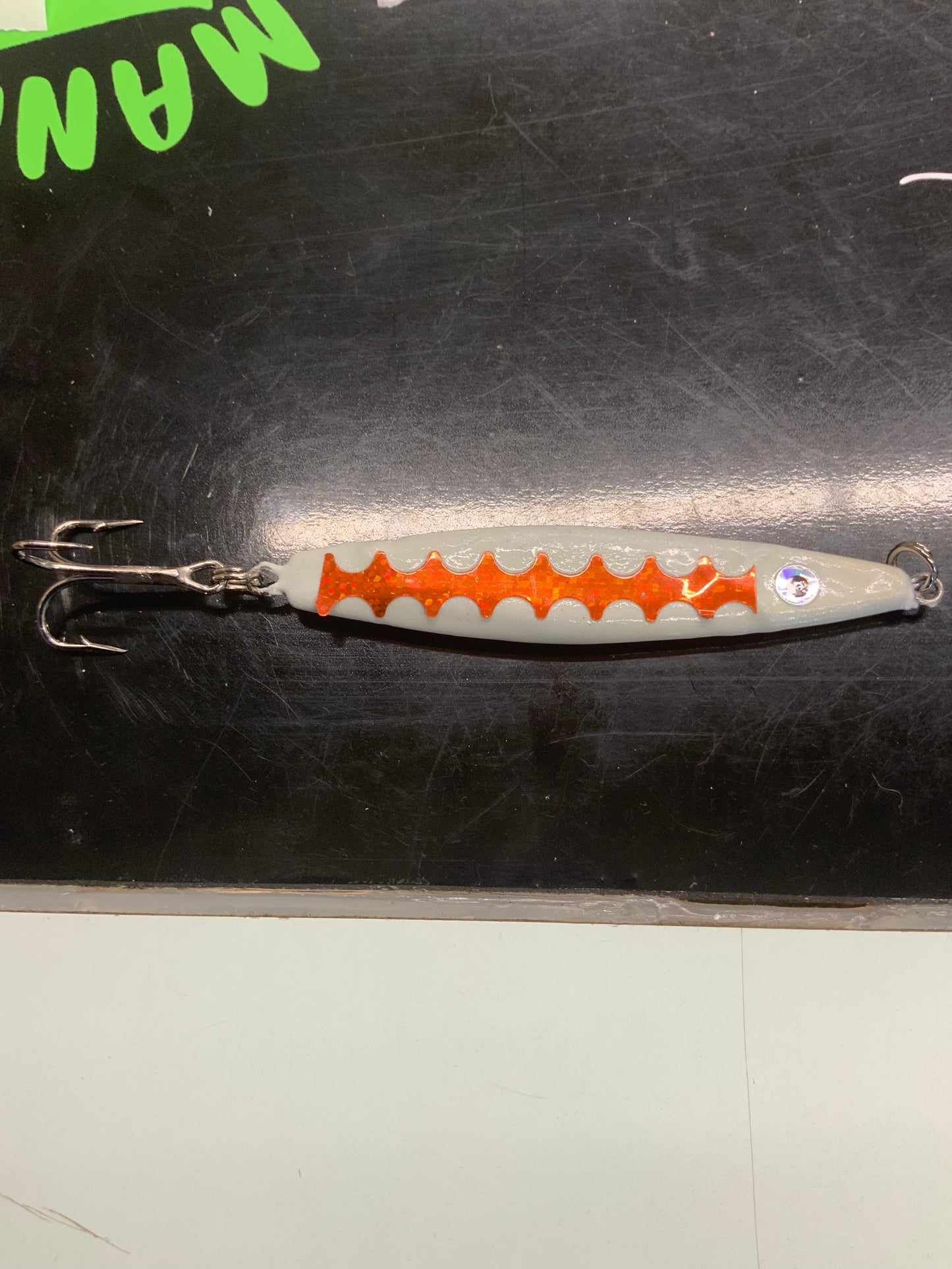 Lutke Tackle 2oz Flutter Jig Orange Chrush 2oz