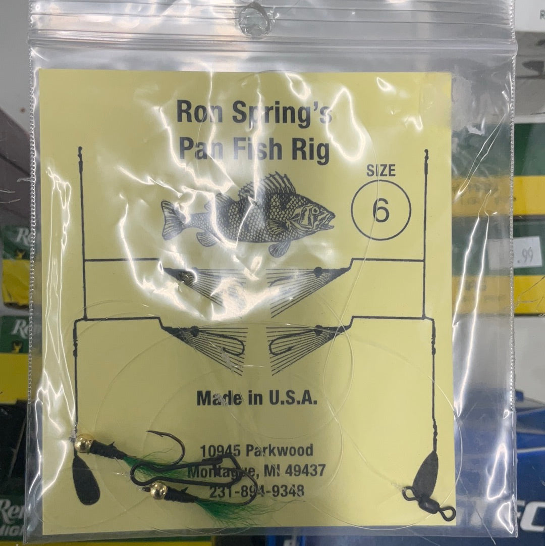 Ron Springs Pan Fish Rigs Green tail Gold head