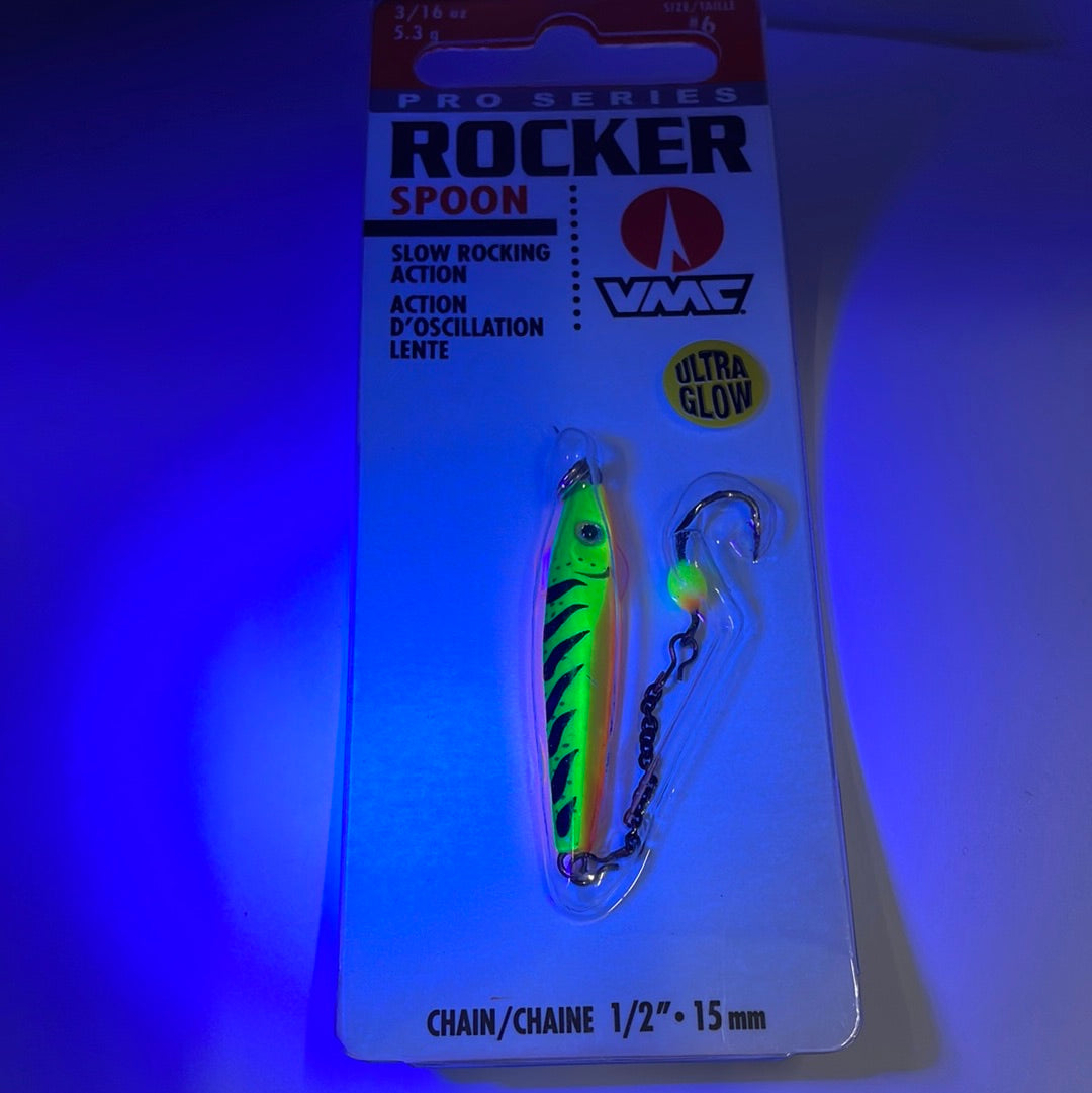 VMC Rocker Spoon 5/16 Glow Fire Tiger – Tangled Tackle Co