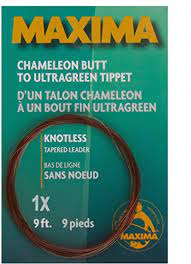 Maxima Chameleon Butt Knotless Tapered Leader 1X 9ft