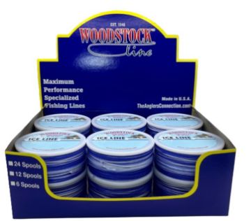 Woodstock Ice Line Metered Two-Color Tip-Up Line Blue/White 30LB 100YD