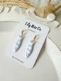 Blue Gingham Fish / Clay earrings / Women’s Earring