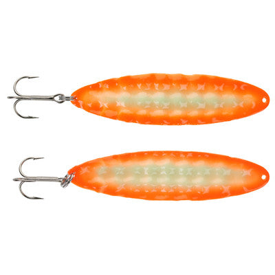 Moonshine Trolling Spoon Hammered Moonchips Orange Slice Double V