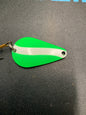Dons Tackle Casting Spoon 1/2 oz Green White Stripe White Back