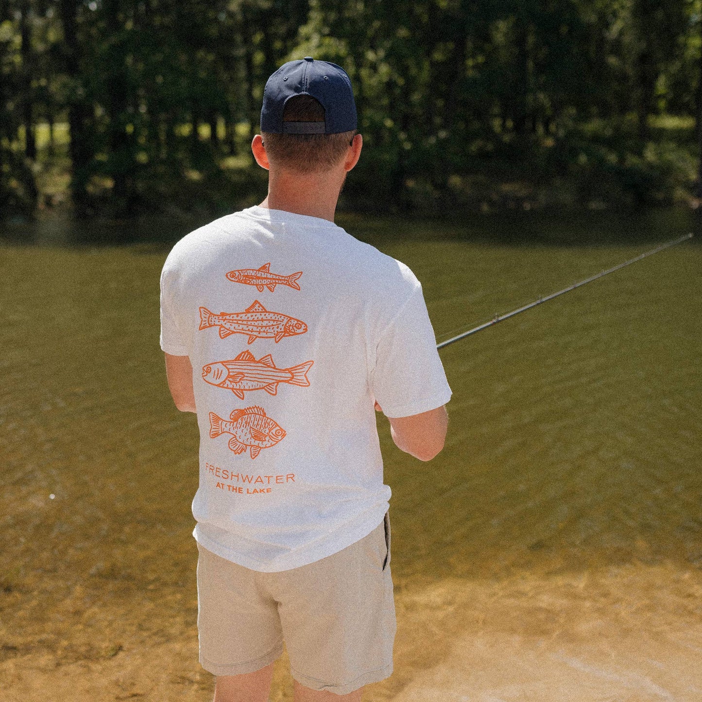 AT THE LAKE | Freshwater Fish Unisex Tee - White