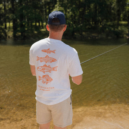 AT THE LAKE | Freshwater Fish Unisex Tee - White