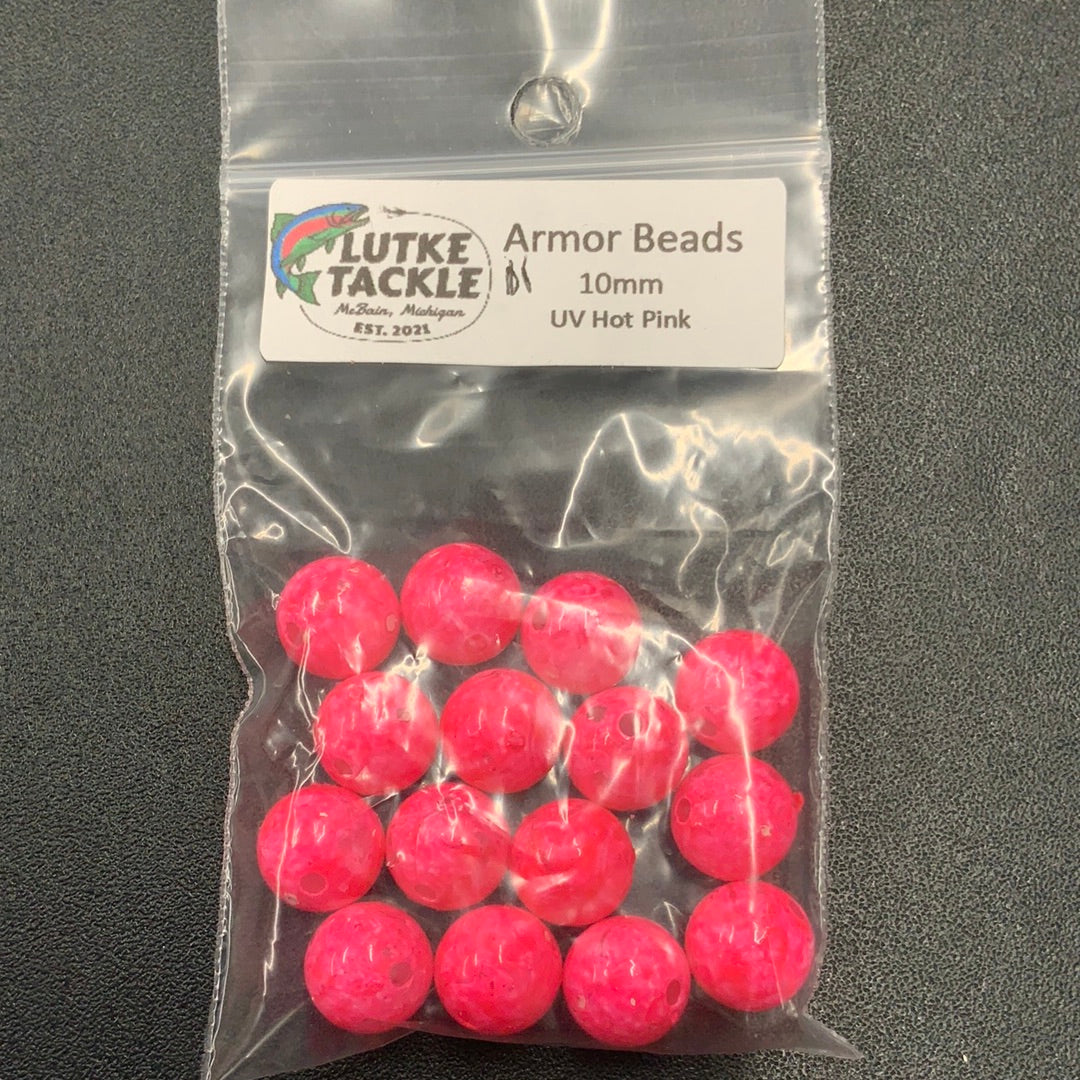 Lutke Tackle Armor Bead 10mm U.V. Hot Pink