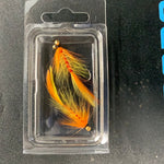 Orange Rooster Hackle Weighted Salmon Fly Sz #4