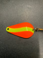 Dons Tackle Casting Spoon 1/2 oz Orange Yellow Stripe Yellow Back