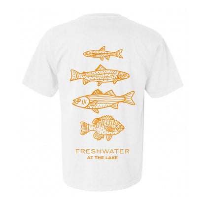 AT THE LAKE | Freshwater Fish Unisex Tee - White