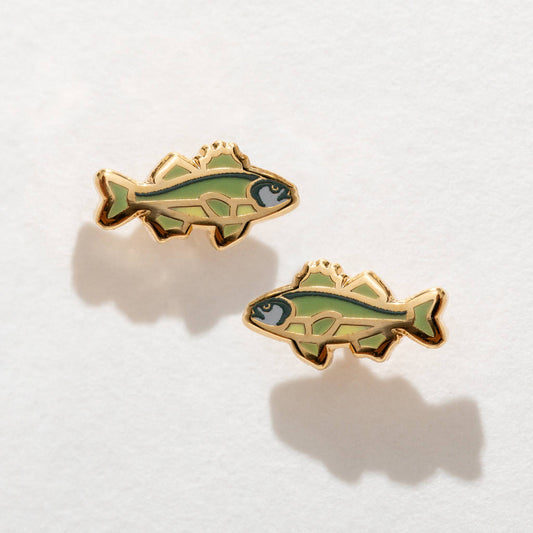Bass Enamel Stud Earrings