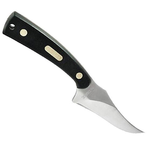 Schrade Old Timer "Sharpfinger" Fixed 3.3" Plain Clip Point 400 Series Stainless Steel Blade Delrin Handle Leather Sheath 152OT