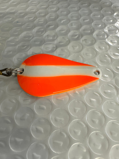 Dons Tackle Casting Spoon 1/2 oz Double Orange White Strip