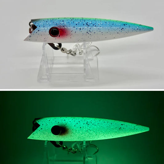 Gator Bait Full Boat Plug Blue Splatter Back