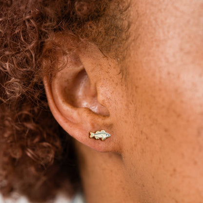 Bass Enamel Stud Earrings