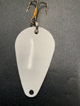 Dons Tackle Casting Spoon 1/2 oz Double White Blue Spot