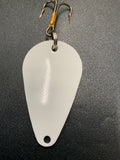 Dons Tackle Casting Spoon 1/2 oz Double White Blue Spot